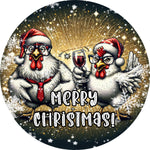 Holiday Country Farmhouse Black Gold Wine Drinking Chicken Spare Tire Cover - Jeep, Bronco, RV, Camper & More