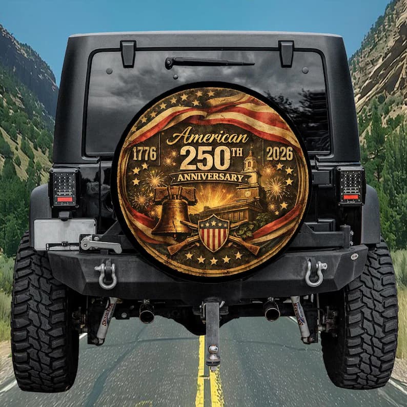 USA 250th Anniversary Spare Tire Cover - 1776-2026 Patriot Art