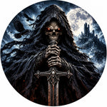 Gothic Grim Reaper Broadsword Moon Spare Tire Cover