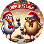 Holiday Country Farmhouse Silly Wine Drinking Chicken Spare Tire Cover - Jeep, Bronco, RV, Camper & More