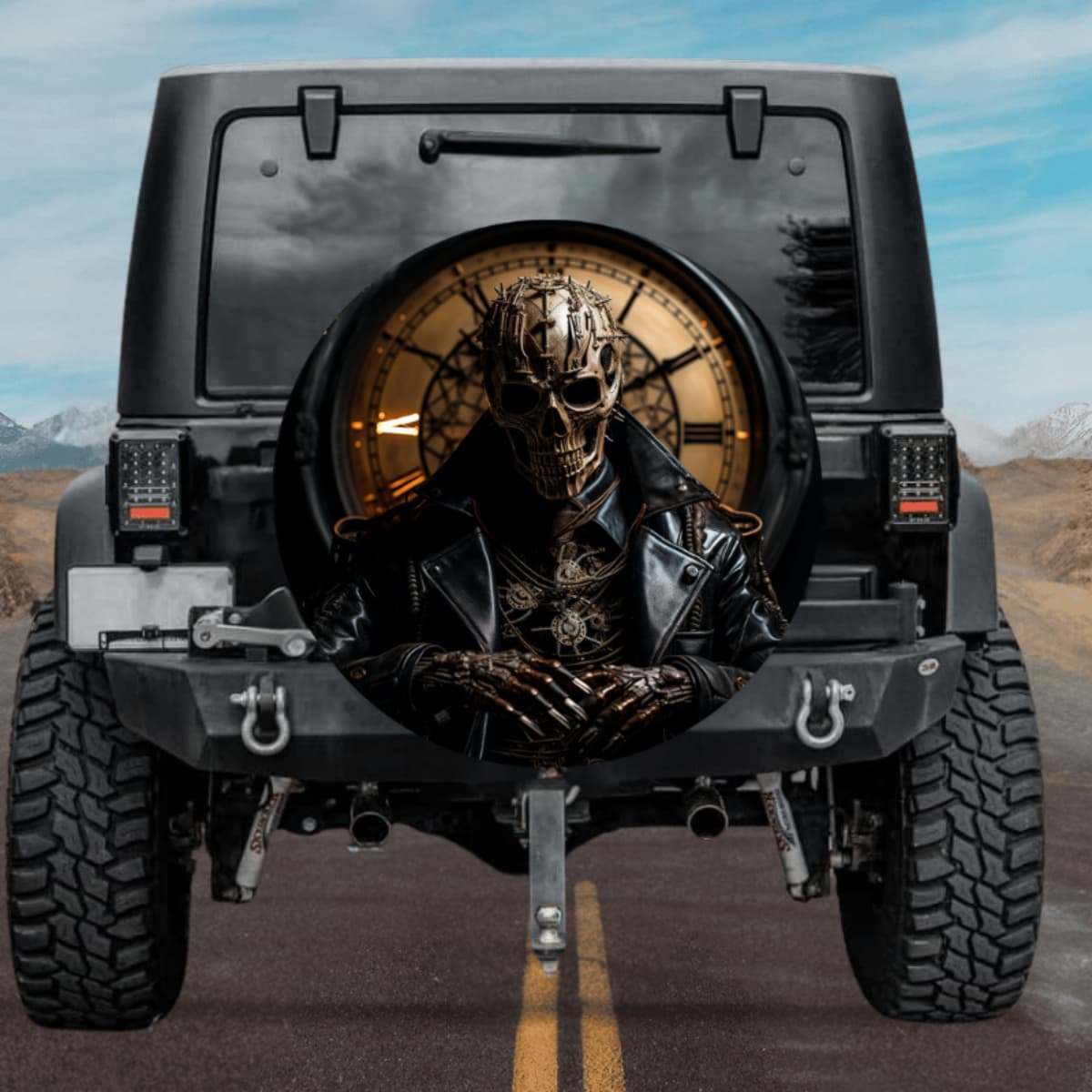 Steampunk Reaper Spare Tire Cover