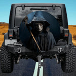 Scary Ancient Witch Spare Tire Cover - Realistic Horror Art