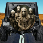 Creepy Victorian Dolls Spare Tire Cover - Gothic Horror Art