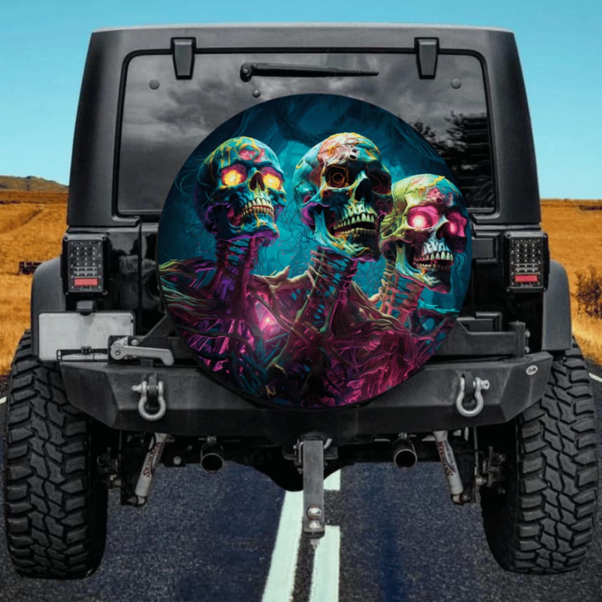 Cybernetic Undead: Badass Biomechanical Skull Spare Tire Cover