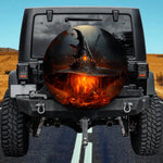 Witch Wizard Hat Spare Tire Cover - Glowing Orange Magic Art