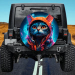 Cute Techwear Cat Spare Tire Cover - Orange Hoodie Art