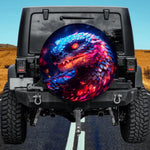 Glowing Snake Spare Tire Cover - Blue & Red Fantasy Art