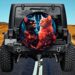 Galaxy Cat Spare Tire Cover - Colorful Nebula Animal Art