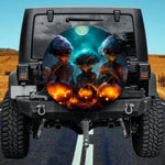 Alien Halloween Spare Tire Cover - Sci-Fi Pumpkin Art