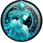 Aquarius Goddess: Art Nouveau Celestial Zodiac Spare Tire Cover