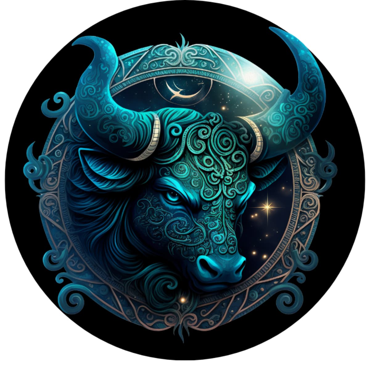 Taurus Guardian: Art Nouveau Celestial Zodiac Spare Tire Cover
