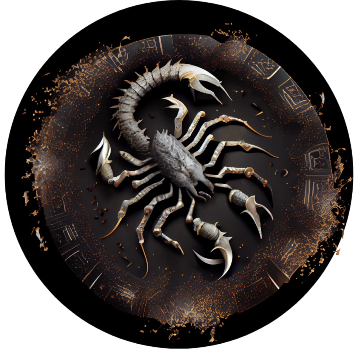 Scorpio Guardian: Gothic Metallic Celestial Zodiac Spare Tire Cover