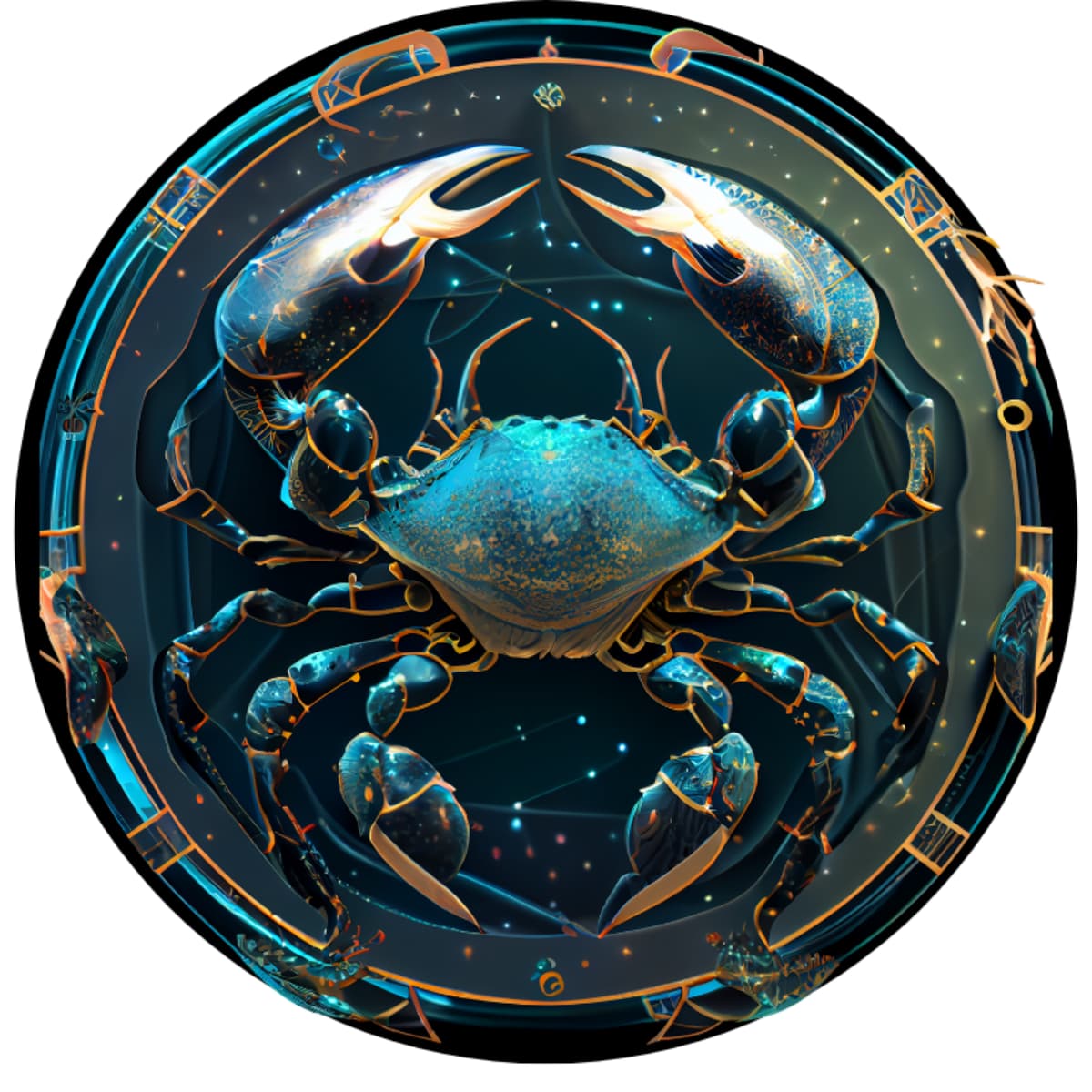 Cancer Guardian: Art Nouveau Celestial Zodiac Spare Tire Cover