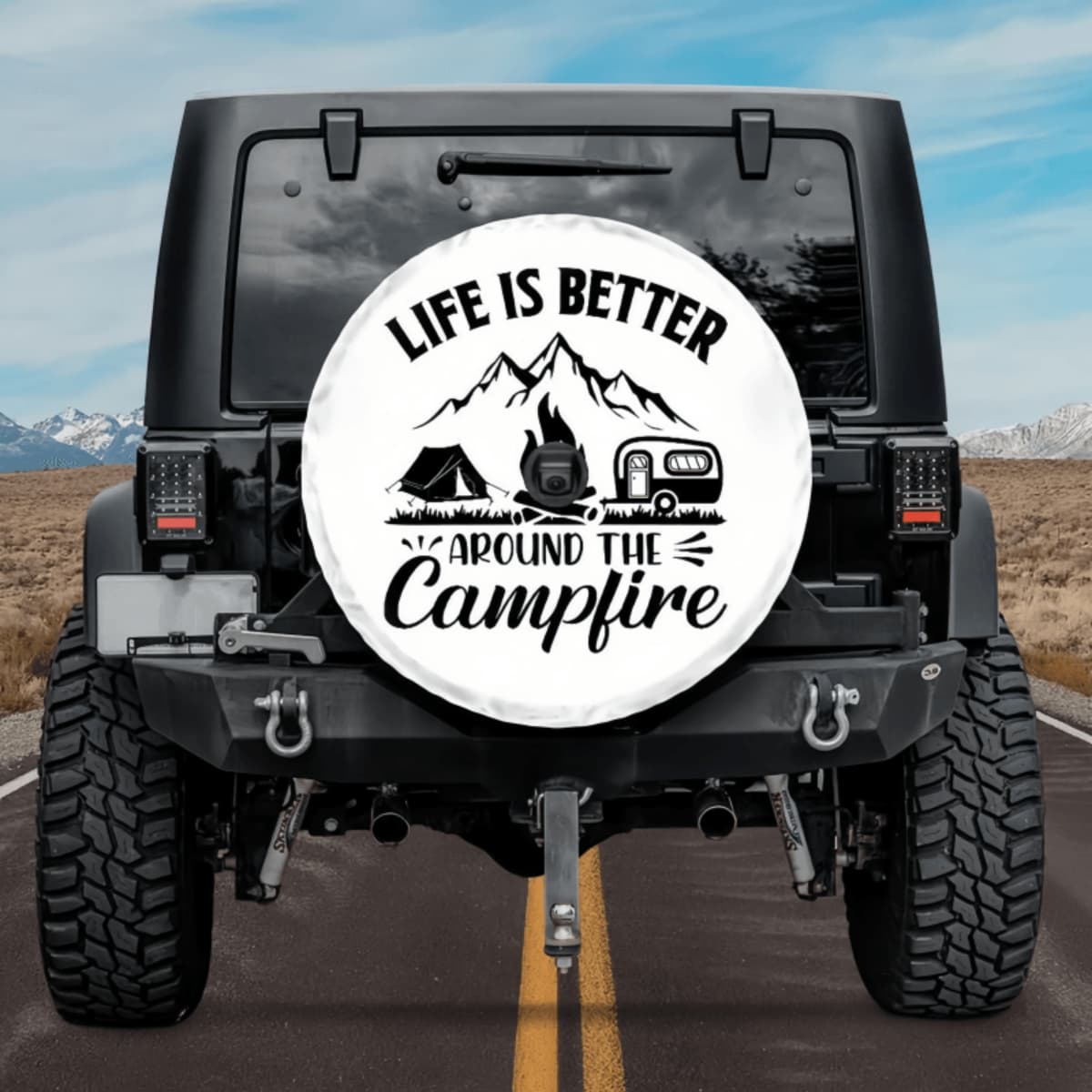 Life Is Better Around The Campfire Spare Tire Cover