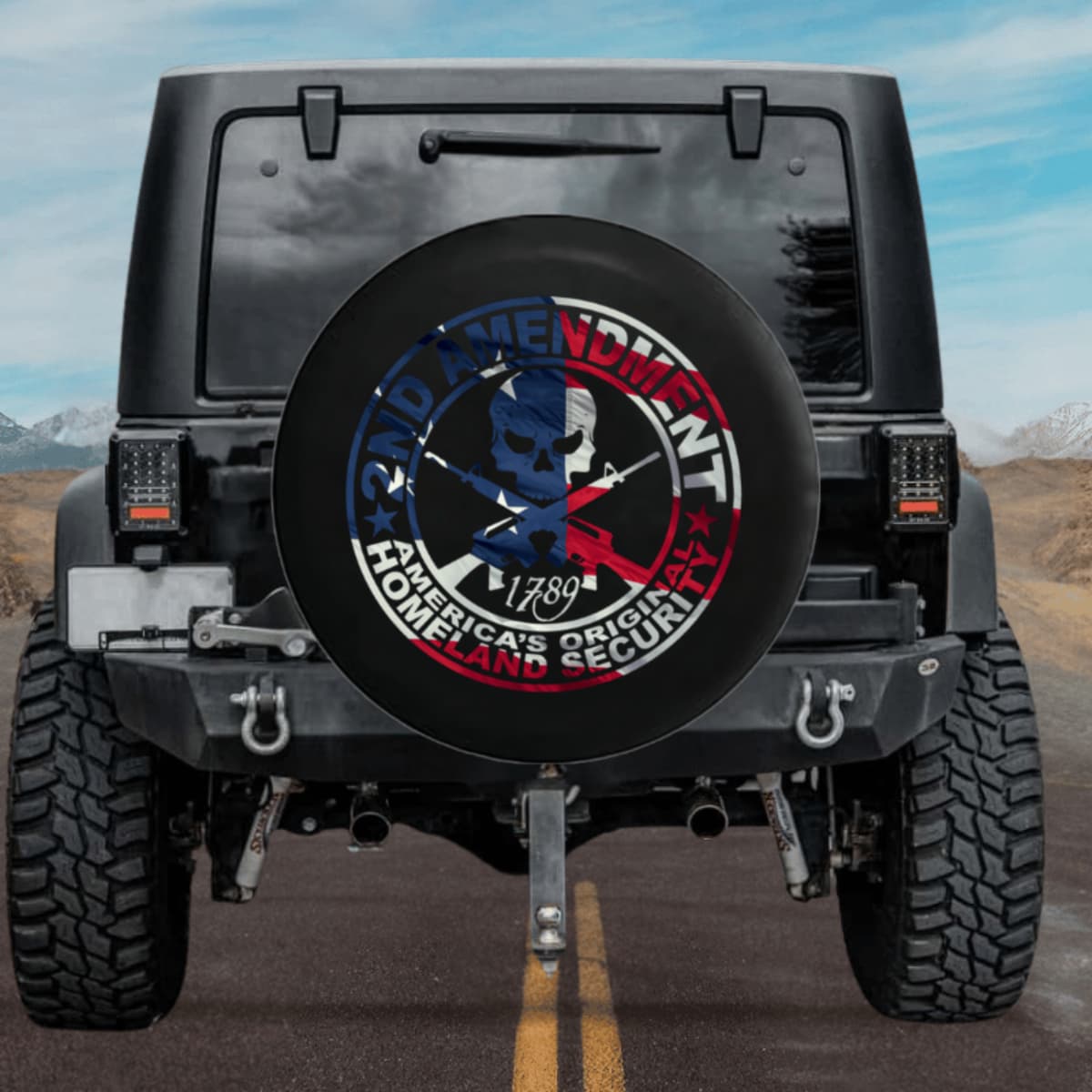 Red, White & Armed Spare Tire Cover
