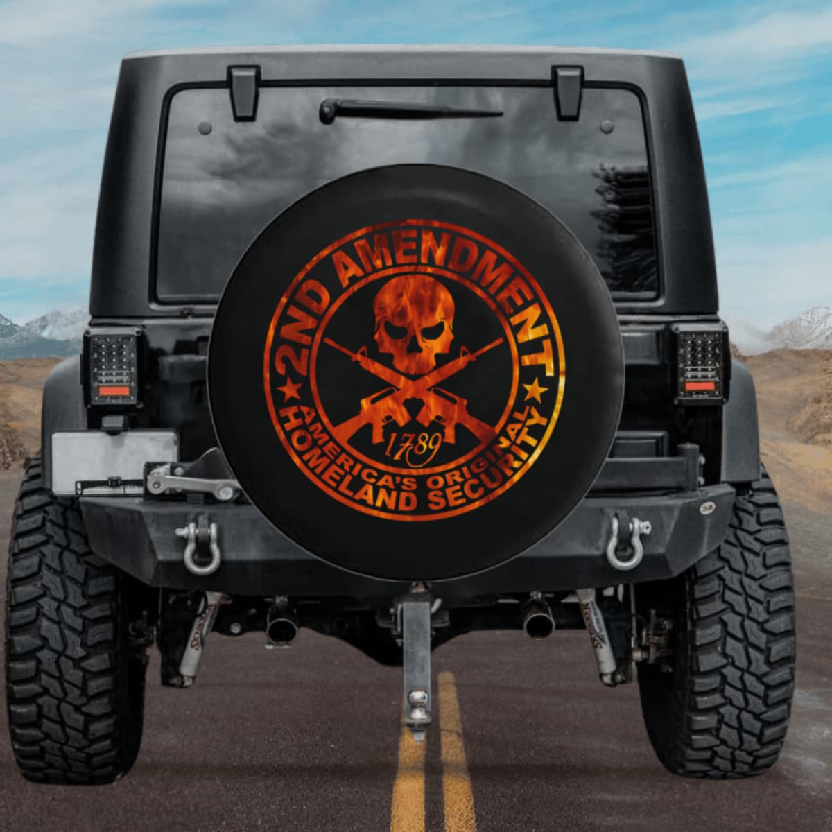 The Modern Defender Red Spare Tire Cover