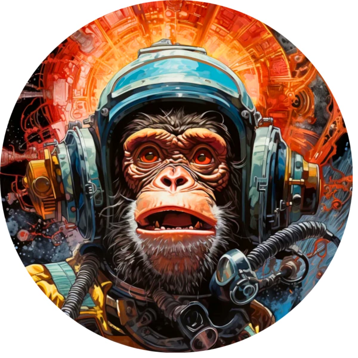 Vibrant Explosion Space Ape Custom Spare Tire Skin