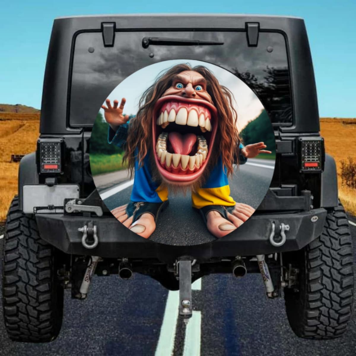 Giant Screaming Mouth Funny Spare Tire Cover