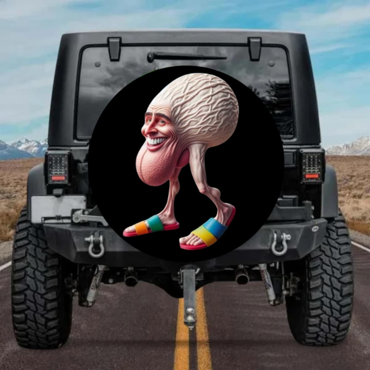 The "What The Heck" Walking Brain Spare Tire Cover