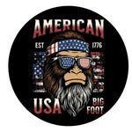 American USA Bigfoot Spare Tire Cover - Est 1776 Patriotic Art