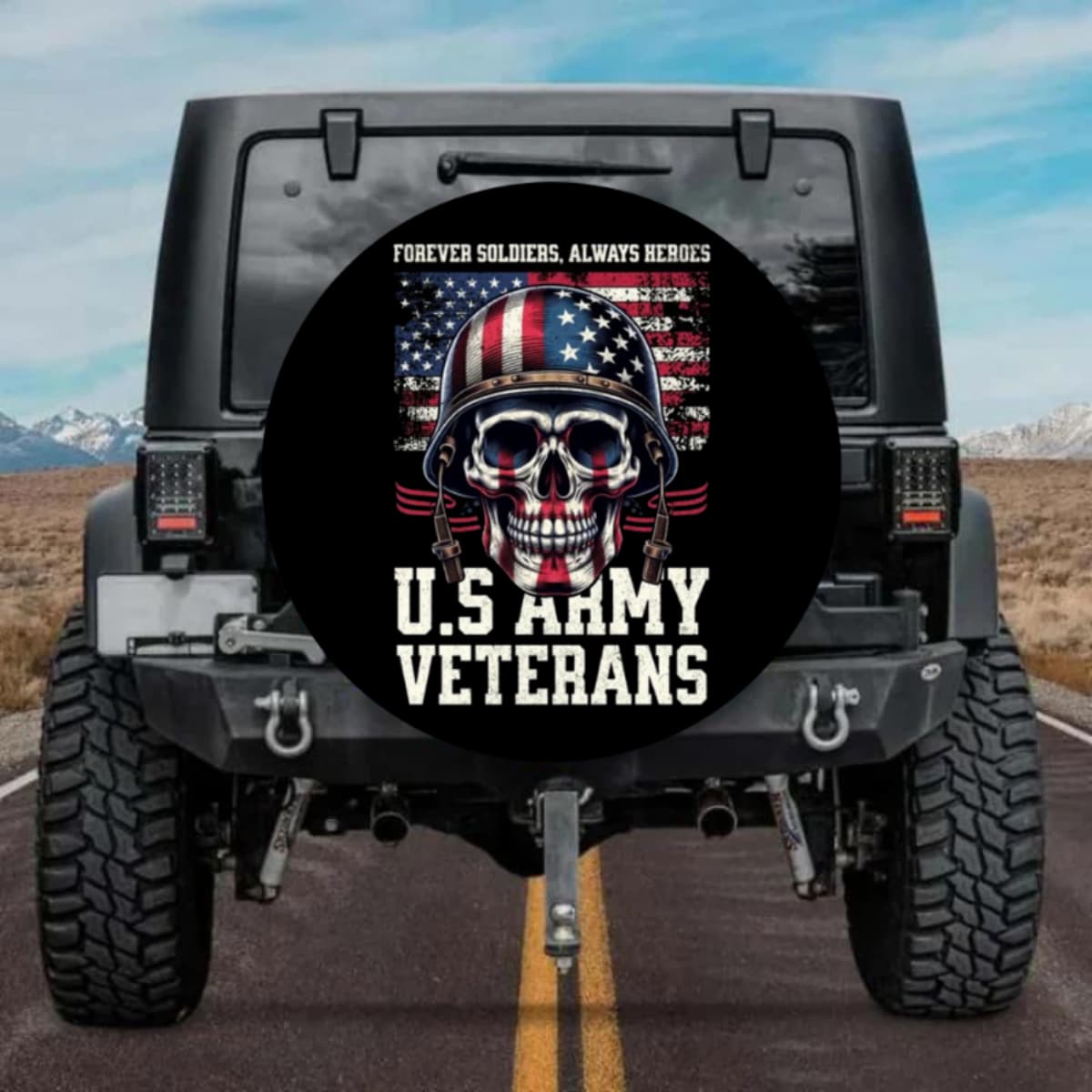 U.S. Army Veterans Spare Tire Cover - Forever Soldiers Always Heroes