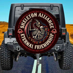 Dragon and Human Skeleton Spare Tire Cover - Eternal Friendship Art