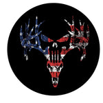 American Flag Punisher Deer Skull Spare Tire Cover - Distressed Art