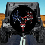 American Flag Punisher Deer Skull Spare Tire Cover - Distressed Art