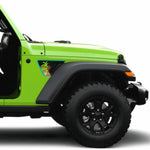 Retro Synth Wave Beach Sunset 2pc Vinyl Fender Decal - Fits Jeep Wrangler JL/Jeep Gladiator JT 2018+