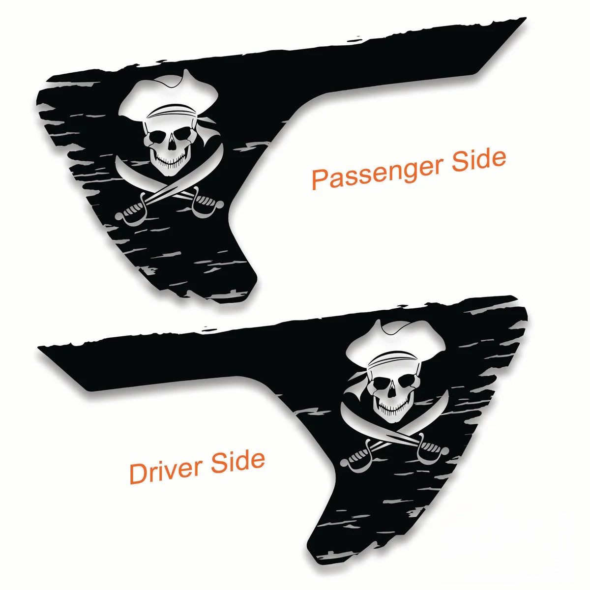 Jolly Roger Pirate Flag Fender Vent Vinyl Decal - Fits Jeep Wrangler JL/Jeep Gladiator JT 2018+