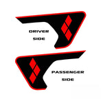 Bordered Harley Diamond Pattern 2pc Vinyl Fender Decal Set - Fits Jeep Wrangler JL/Jeep Gladiator JT 2018+