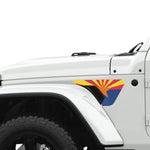 Arizona State Flag 2pc Vinyl Fender Decal - Fits Jeep Wrangler JL/Jeep Gladiator JT 2018+