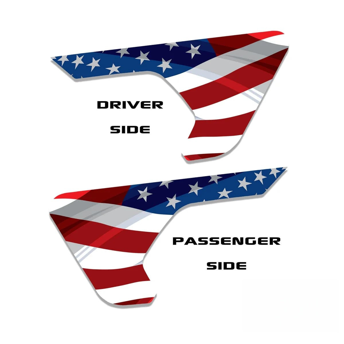 Wavey American Flag Fender Vent Vinyl Decal - Fits Jeep Wrangler JL/Jeep Gladiator JT 2018+
