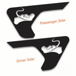 Sting-Gray Manta Ray 2pc Fender Vent Vinyl Transfer Decals for 18+ Wrangler JL JLU Gladiator JT