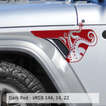 Kraken Octopus Tentacle Fender Vent Vinyl Decal Fits Jeep Wrangler JL/Jeep Gladiator JT 2018-Current Models