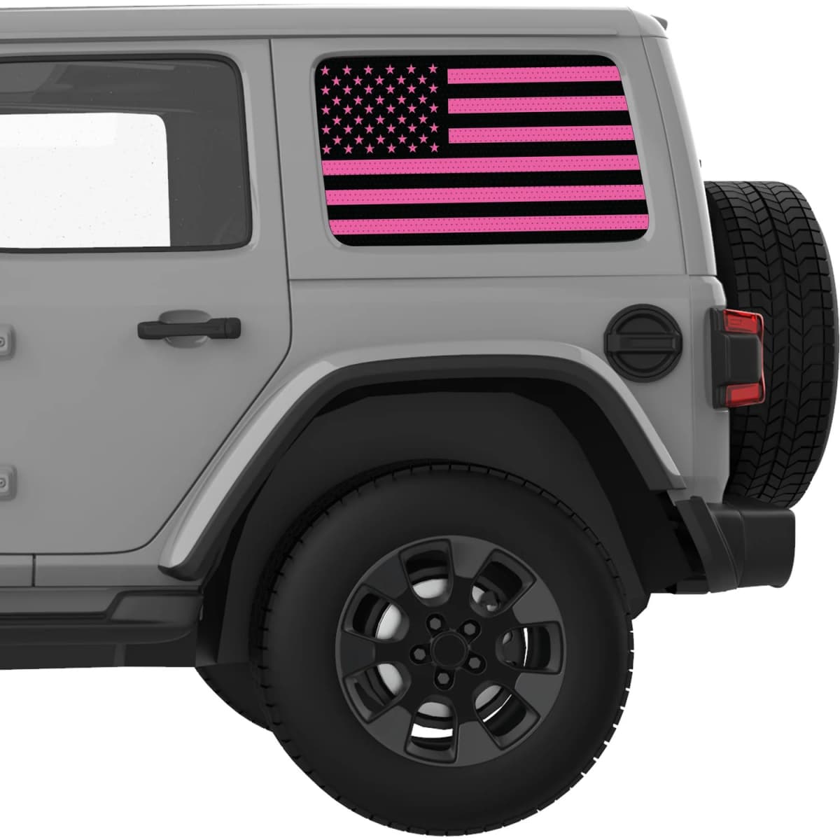 Black And Pink American Flag Decal For Jeep Wrangler