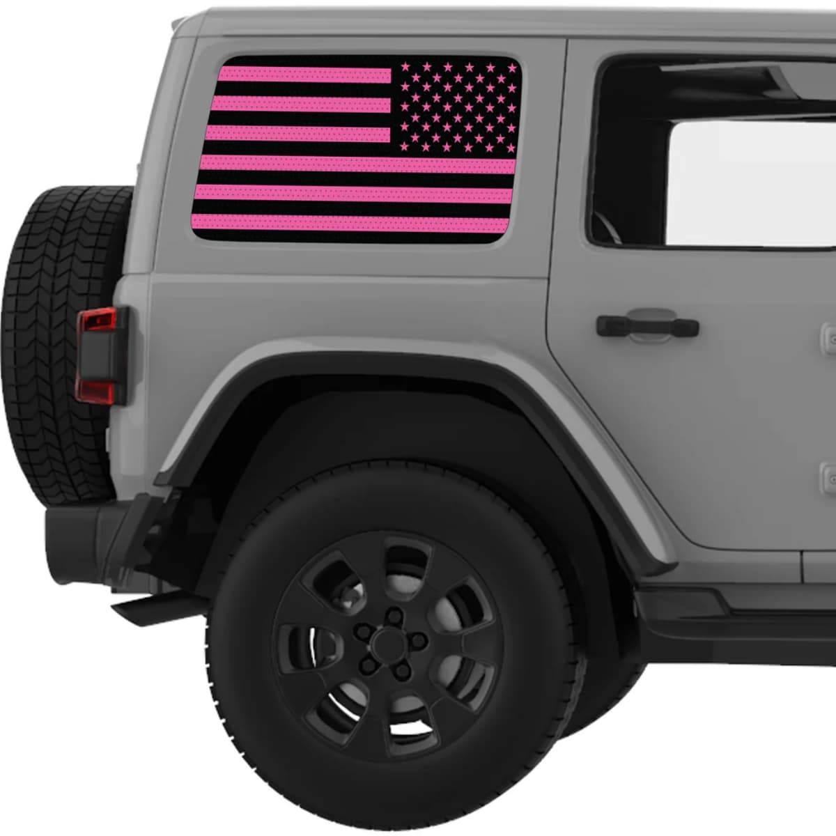 Black And Pink American Flag Decal For Jeep Wrangler