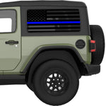 Transparent American Flag Blue Line For Police Decal For Jeep Wrangler
