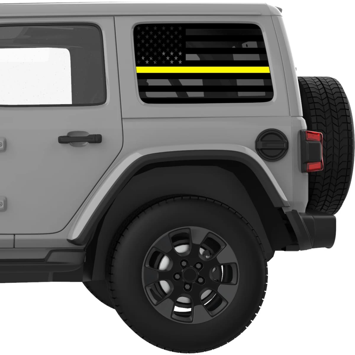 Transparent American Flag Yellow Line For Security Decal For Jeep Wrangler