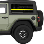Transparent American Flag Yellow Line For Security Decal For Jeep Wrangler