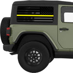 Transparent American Flag Yellow Line For Security Decal For Jeep Wrangler