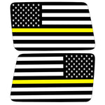 Transparent American Flag Yellow Line For Security Decal For Jeep Wrangler
