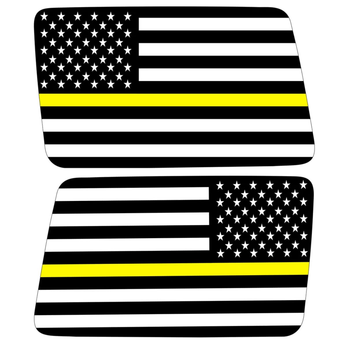 Transparent American Flag Yellow Line For Security Decal For Jeep Wrangler