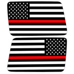 Transparent American Flag Red Line For Firefighters Decal For Jeep Wrangler
