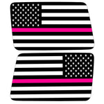 Transparent American Flag Pink Line For Breast Cancer Decal For Jeep Wrangler