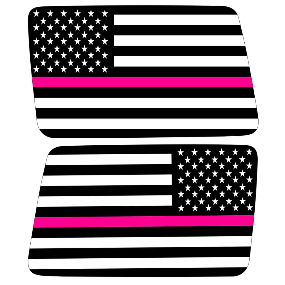 Transparent American Flag Pink Line For Breast Cancer Decal For Jeep Wrangler