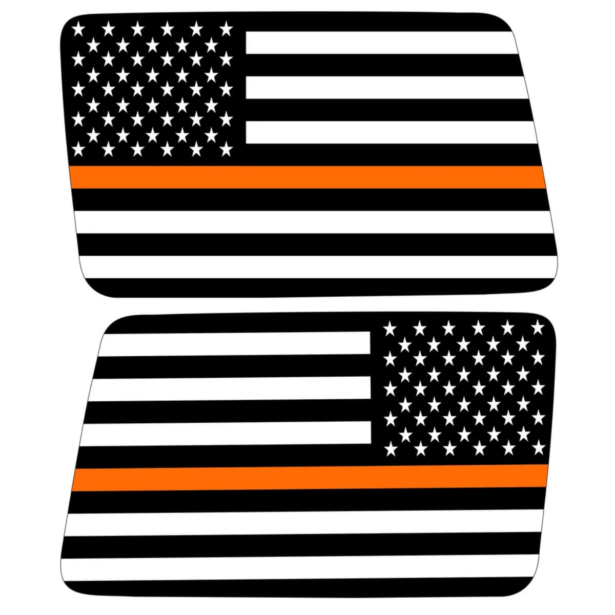 Transparent American Flag Orange Line For Search And Rescue Decal For Jeep Wrangler