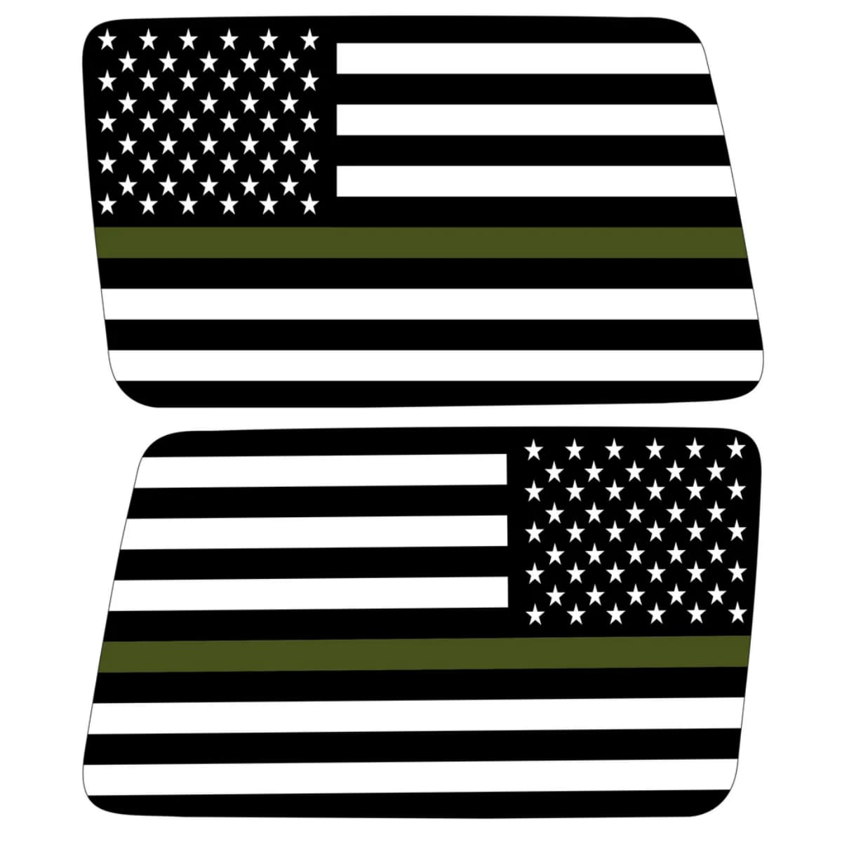 Transparent American Flag Green Line For Armed Forces Decal For Jeep Wrangler