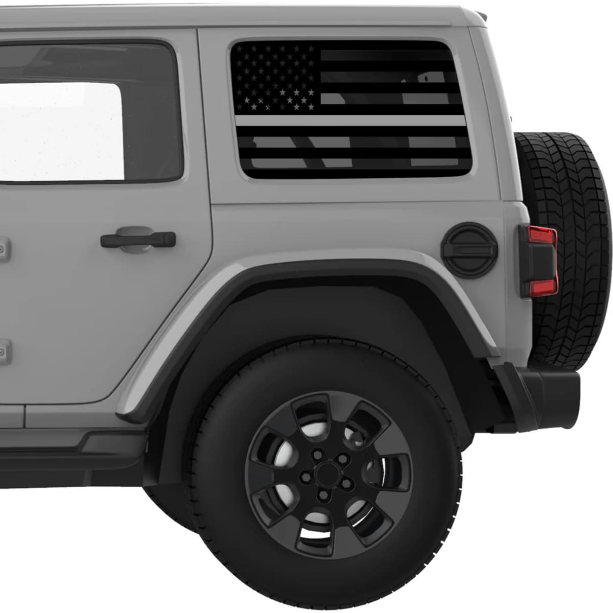 Transparent American Flag Gray Line For Corrections Decal For Jeep Wrangler