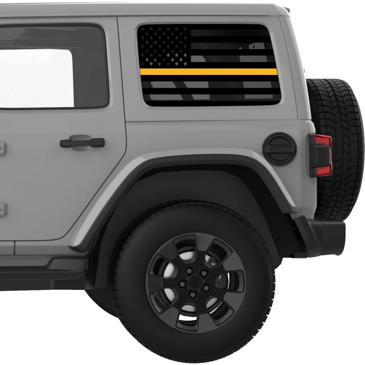Transparent American Flag Golden Line For Dispatch Decal For Jeep Wrangler